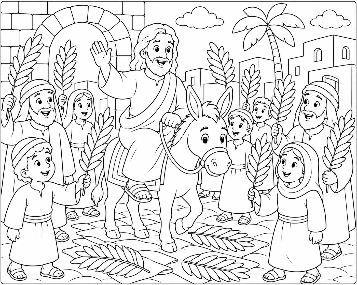 Palm Sunday coloring page