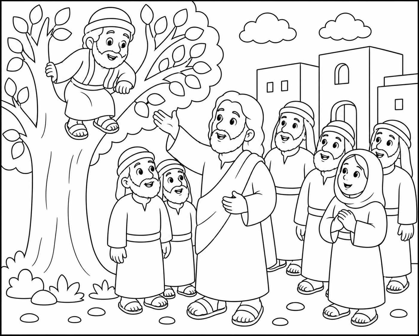 Zacchaeus in the Tree coloring page
